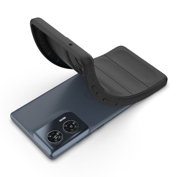 Deksel med mykt grep for Motorola Edge 50 Fusion - Mørkegrå Silver grey