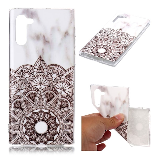 Marble Samsung Galaxy Note 10 deksel - Grå tribal marmor Silver grey