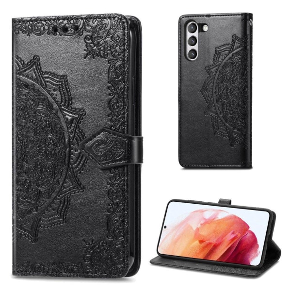 Mandala Samsung Galaxy S21 FE Flip Etui - Sort Black