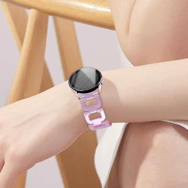 TicWatch 2 / E / C2 (sort / sølvfarvet urskive) Urrem Harpiks D-formet armbånd Urrem - Lyselilla Purple