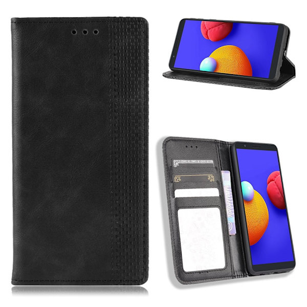 Bofink Vintage Samsung Galaxy M01 Core / A01 Core Læder Etui - Sort Black