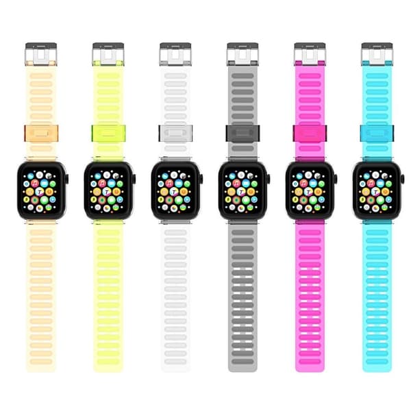 Apple Watch Series 6 / 5 44mm läpinäkyvä ranneke - Ruusu Pink
