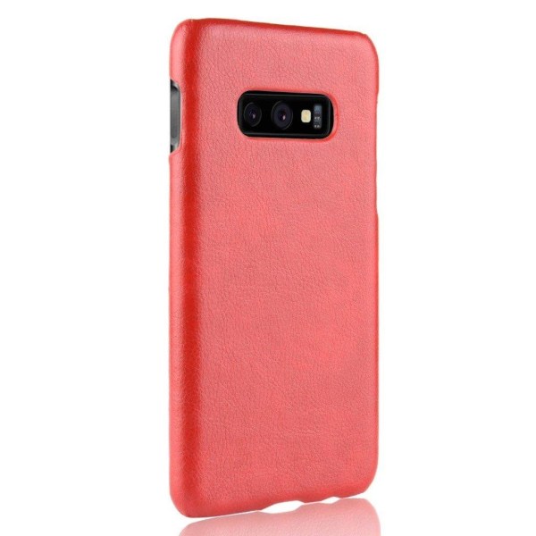 Samsung Galaxy S10e litsi pintainen nahkainen suojakotelo - Punainen Red