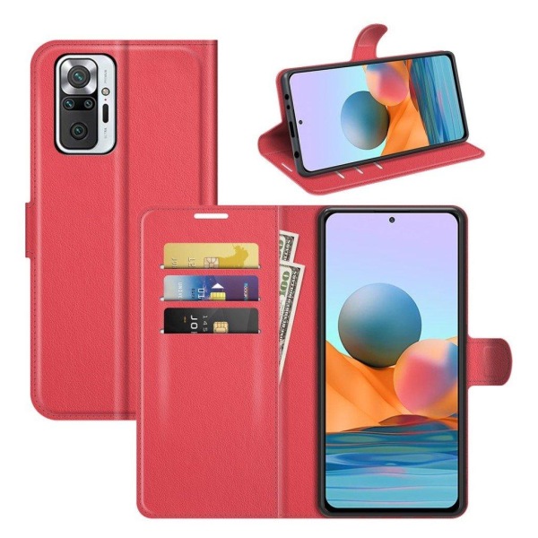 Classic Xiaomi Redmi Note 10 Pro Flip Etui - Rød Red