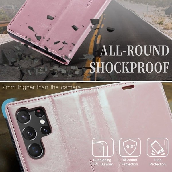 CaseMe Samsung Galaxy S23 Ultra Smooth Fodral - Rosa Rosa