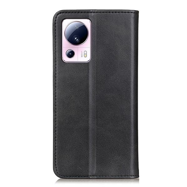Flip Etui med Pung i Ægte Læder til Xiaomi 13 Lite / Civi 2 - Sort Black