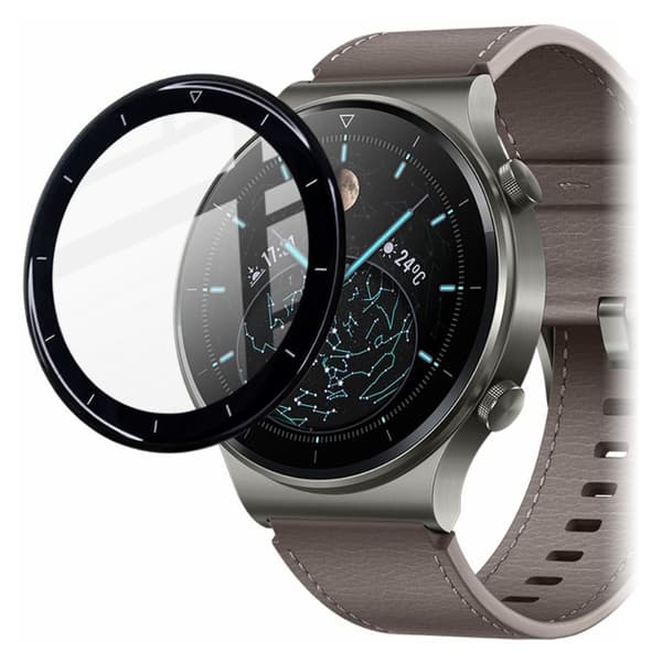 IMAK Huawei Watch 3 skjermbeskytter med svart kant Transparent