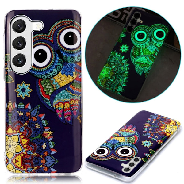 Deco Samsung Galaxy S23 Etui - Blå Ugle Multicolor