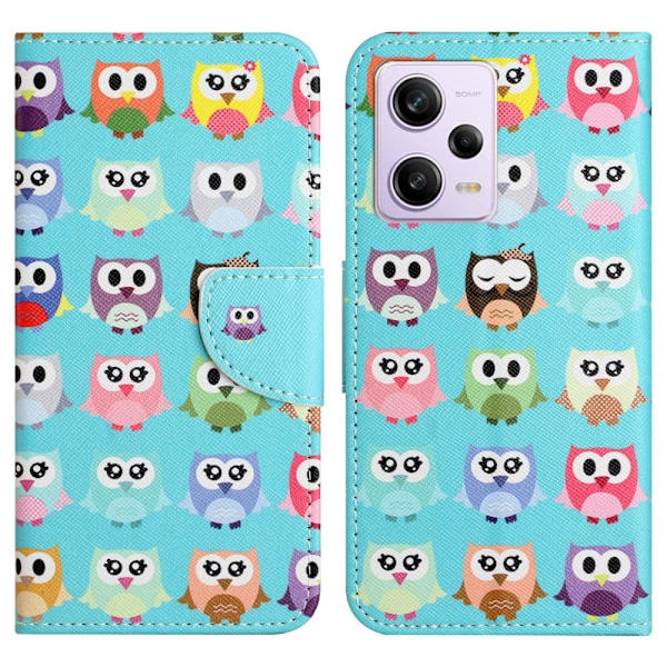 Wonderland Xiaomi Poco X5 / Redmi Note 12 Flippetui - Ugler Multicolor