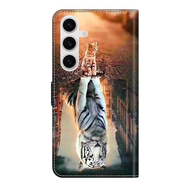 Wonderland Samsung Galaxy S24 FE flip-etui - Katt Og Tiger Brown