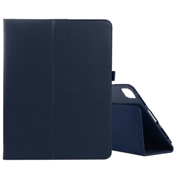 För iPad Pro 11 (2024) Fodral Bi-Fold Stand PU Läder Tablet Cover med Stylus Loop Design - Mörkblå Blå