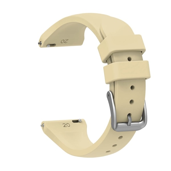 20 mm universal klockarmband i silikon - Beige Brun