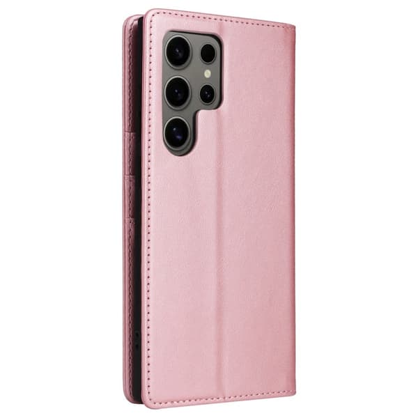 Samsung Galaxy S24 Ultra Case RFID Blocking Plånbok Läder Telefonskal - Rosa Rosa