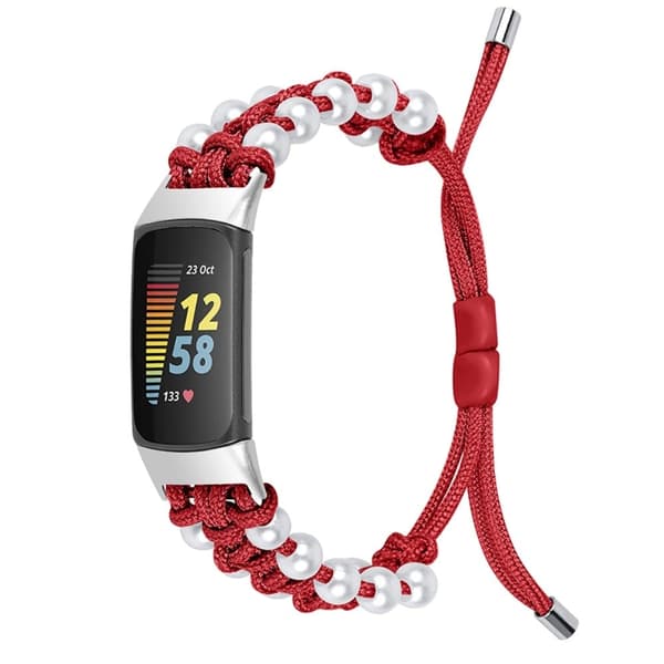 Fitbit Charge 5 stilig orb nylonklokkerem - Rød Red