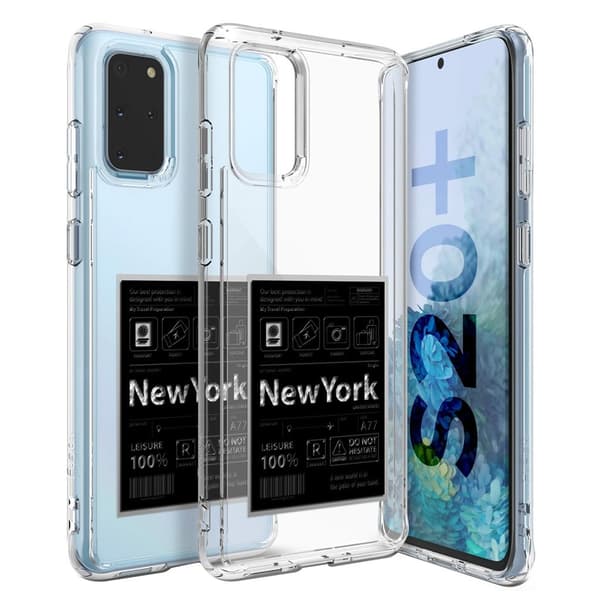 Ringke FUSION DESIGN - Samsung Galaxy S20 Plus - New York Label Transparent