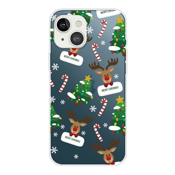 Juletelefonetui iPhone 14, stilfuldt mønstertryk Anti-ridse blødt fleksibelt bagcover - Deere Multicolor