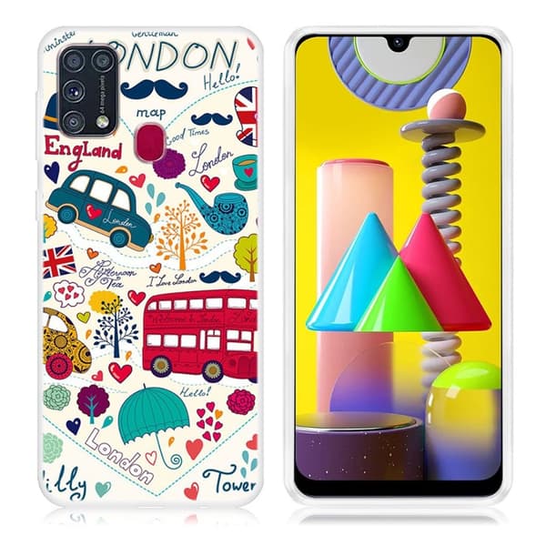 Deco Samsung Galaxy M31 kuoret - Lontoon bussi Multicolor