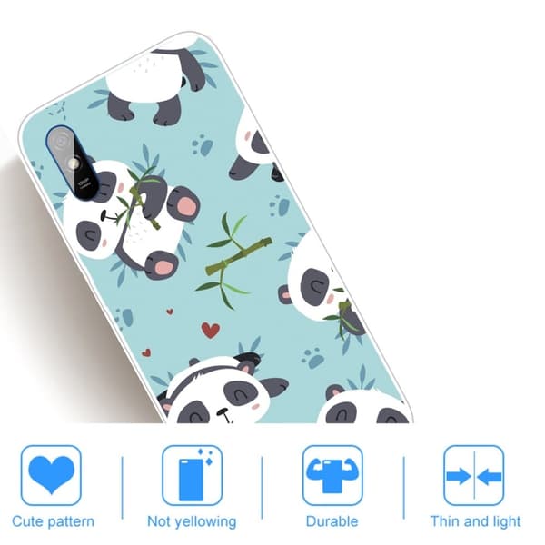 Deco Xiaomi Redmi 9A Etui - Søt Panda Blue