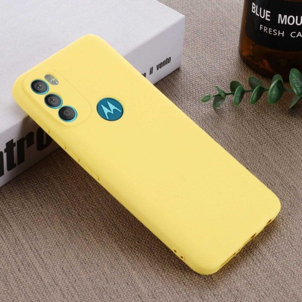 Matta nestesilikoninen kuori Motorola Moto G71 5G - Keltainen Yellow