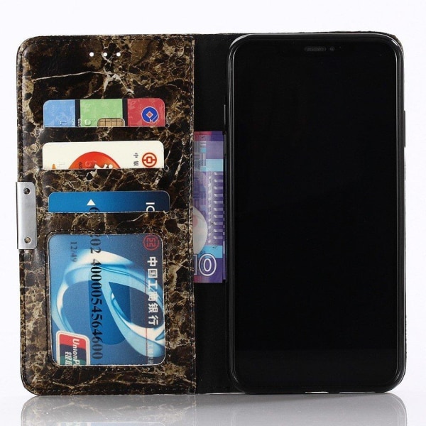 iPhone Xs Max marmori kuviollinen synteetti nahkainen lompakko s Black