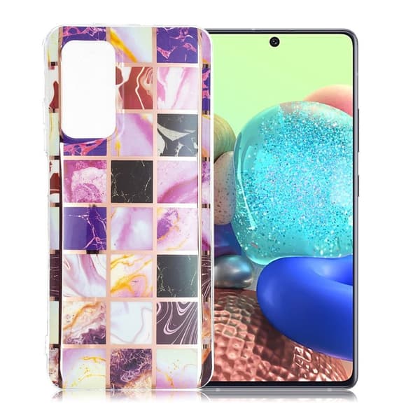 Marble design Samsung Galaxy A72 5G kotelot - Marmorit Neliöt Kuvio Multicolor