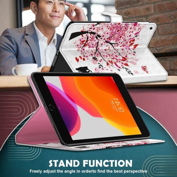 Lenovo Tab M10 Mønster Læder Flip Etui - Blomst Træ Pink