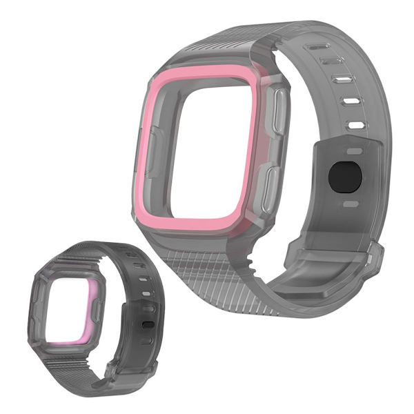 Fitbit Versa siisti silikoninen kellonauha - Harmaa / Pinkki Multicolor