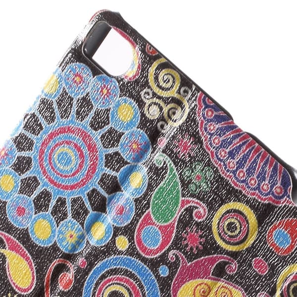 Moberg View Huawei Ascend P8 Lær Flip Case - Paisley Blomster Multicolor