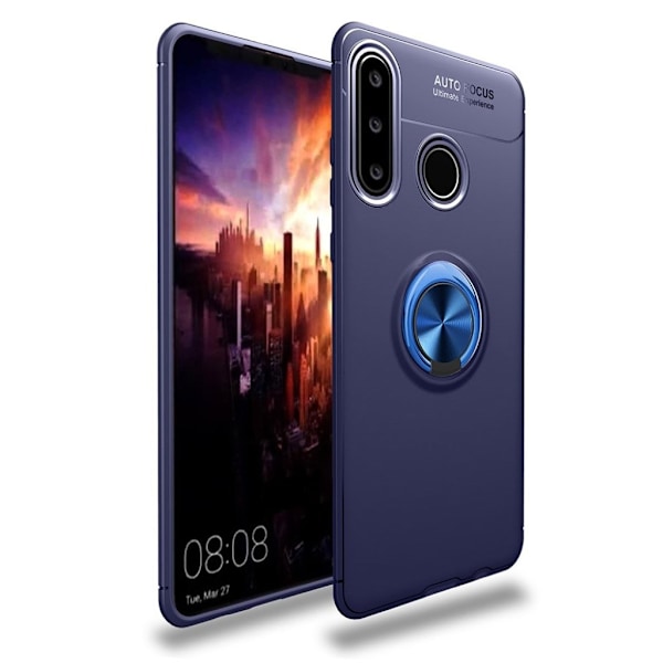 Huawei P30 Lite skal med stativ/mobilring - blå Blå