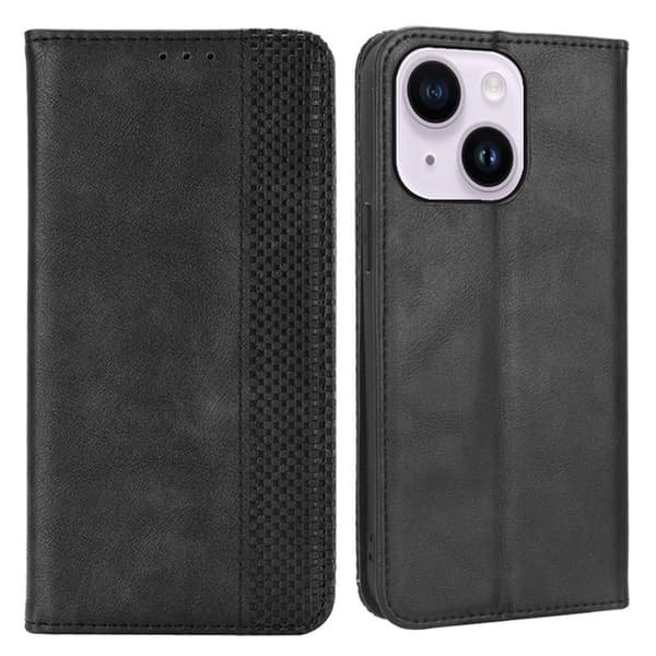 Bofink Vintage iPhone 15 Plus Nahkakotelo - Musta Black