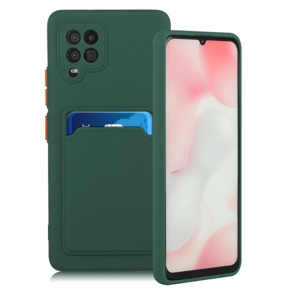 Card Holder Cover til Samsung Galaxy A42 5g - Mørkegrøn Green