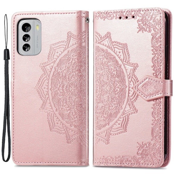 Mandala Nokia G60 Läppäkotelo - Ruusukulta Pink