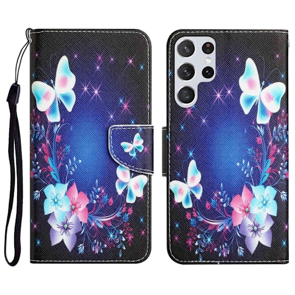 Wonderland Samsung Galaxy S22 Ultra Flip Etui - Sommerfugl Multicolor