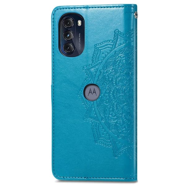 Mandala läder Motorola Moto G (2022) fodral - Blå Blå