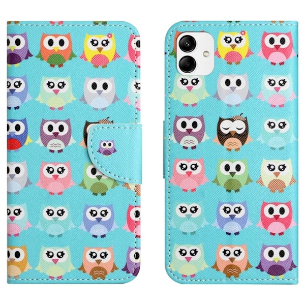 Wonderland Samsung Galaxy A04 Läppäkotelo - Cute Owls Multicolor