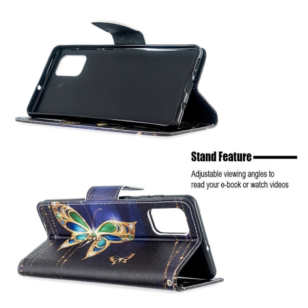 Wonderland Samsung Galaxy A71 etui – Guld Sommerfugl Multicolor