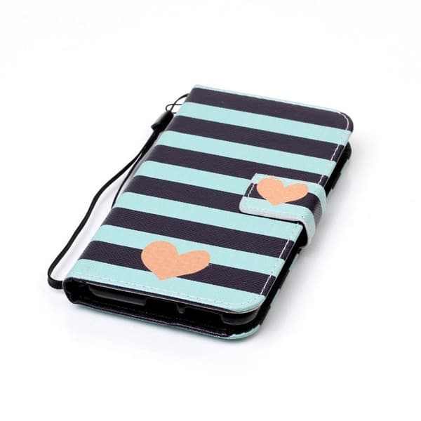 Huawei Nova beskyttende læder-etui - Striber og hjerter Multicolor