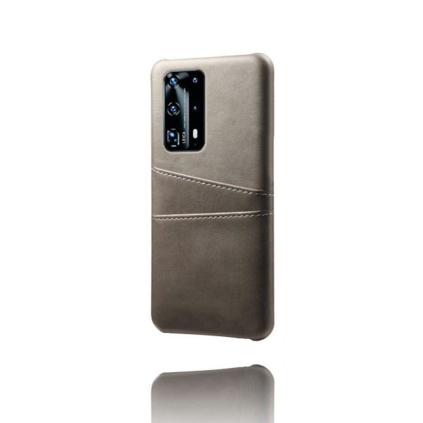 Dual Card cover - Huawei P40 - Sort Silver grey