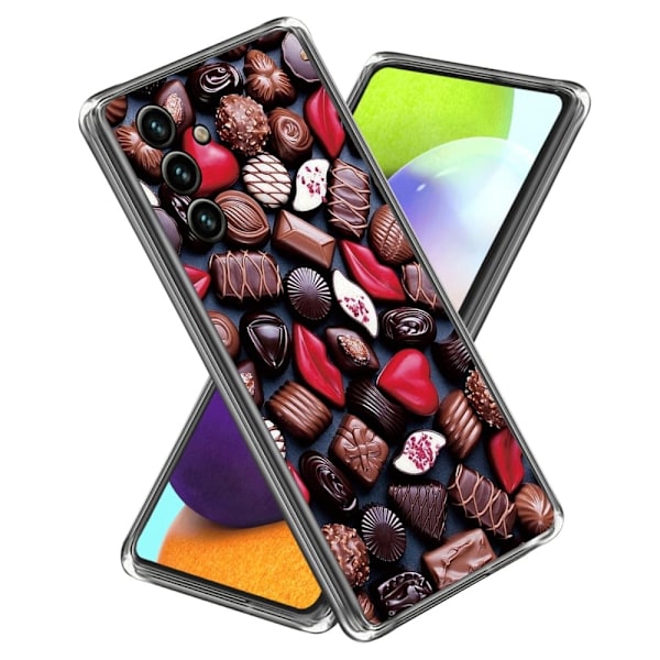Deco Samsung Galaxy A54 Etui - Creative Chocolates Red