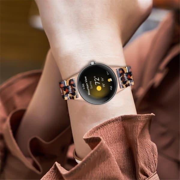 Klockarmband i resinstil till Google Pixel Watch - Leopard Brun