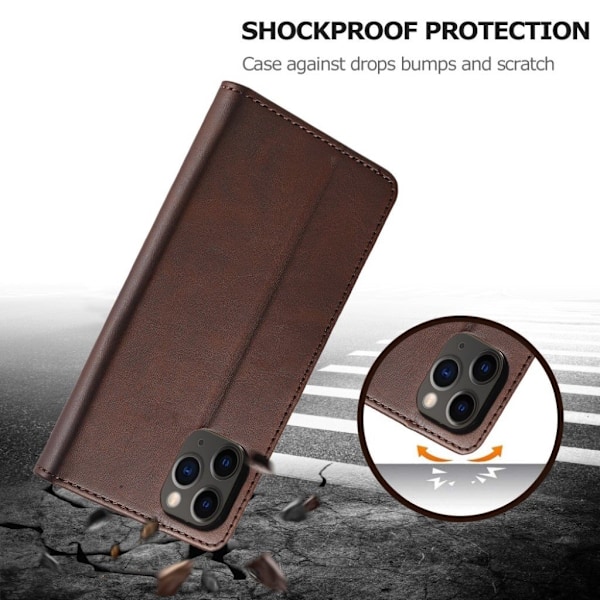 LC.IMEEKE iPhone 12 Pro / iPhone 12 flip etui - Brun Brown