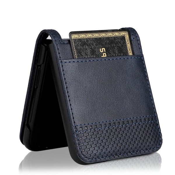 Bofink Vintage Samsung Galaxy Z Flip3 5G Nahkakotelo - Sininen Blue