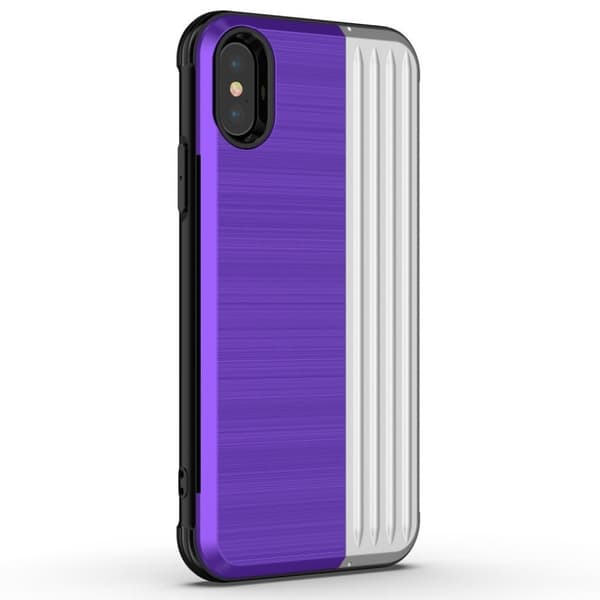 ANGIBABE iPhone Xs Max dual layer kickstand hybrid case - Lilla / Sølv Multicolor