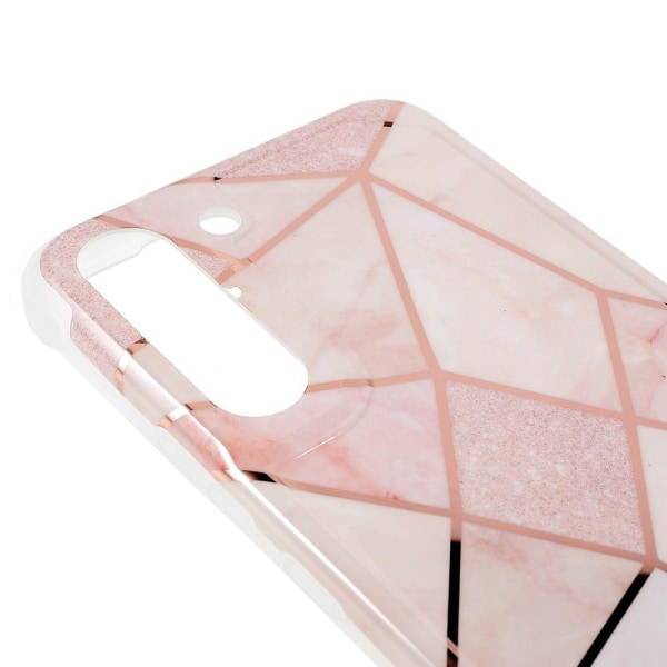 Marble Samsung Galaxy S22 Etui - Fersken Tile Pink