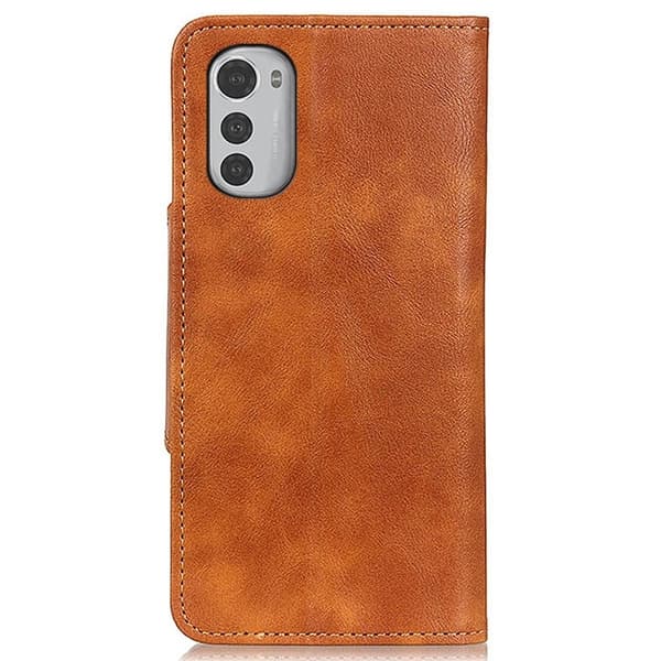 Alpha Motorola Moto E32 læder flip etui - Brun Brown