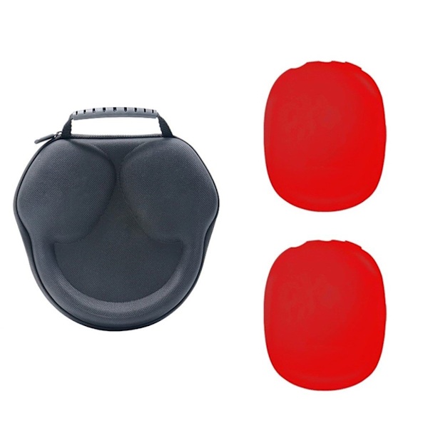Airpods Max silikonskydd + hylsa - Röd Röd