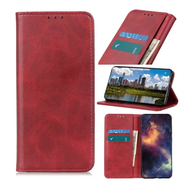 Plånboksfodral i äkta Läder till Samsung Galaxy S22 - Röd Röd
