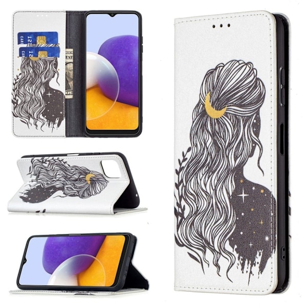 Wonderland Samsung Galaxy A22 5G Flip etui - Pige Multicolor