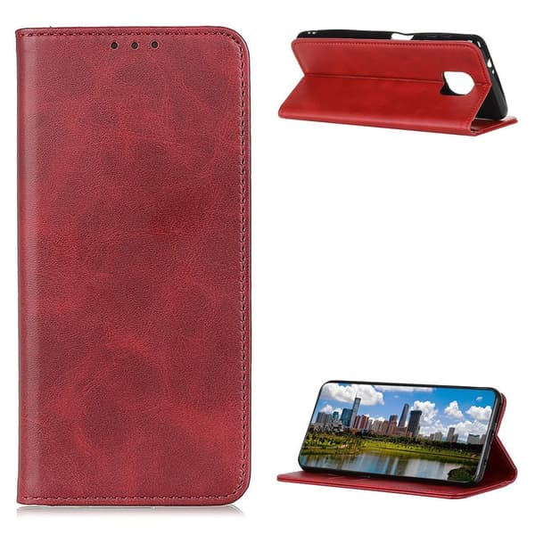 Wallet-style ægte Læder Flipcase til Motorola Moto G Power (2021) - Rød Red