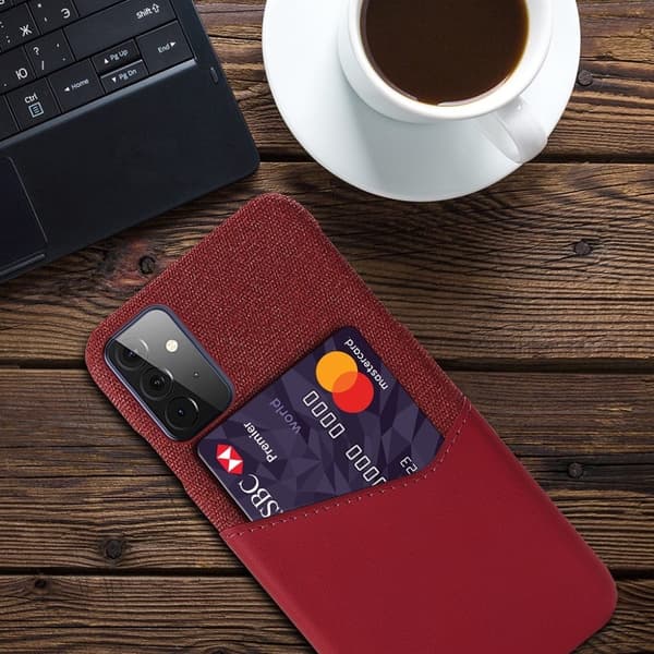 Bofink Samsung Galaxy A72 5G Card Deksel - Rød Red
